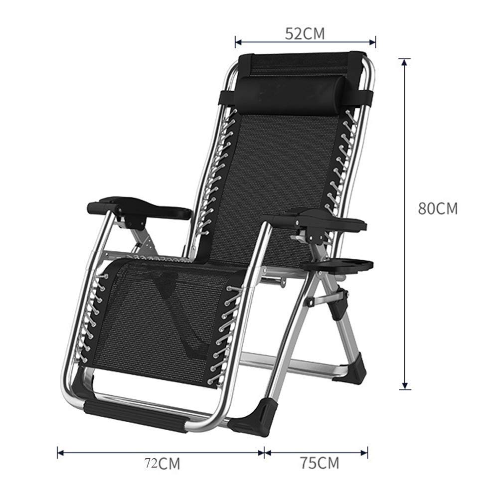 CHAIRQEW Patio Lawn Chairs Reclining for Heavy People Zero Gravity Outdoor Garden Beach Deck Sun Lounger Support200kg (Color : Silver)