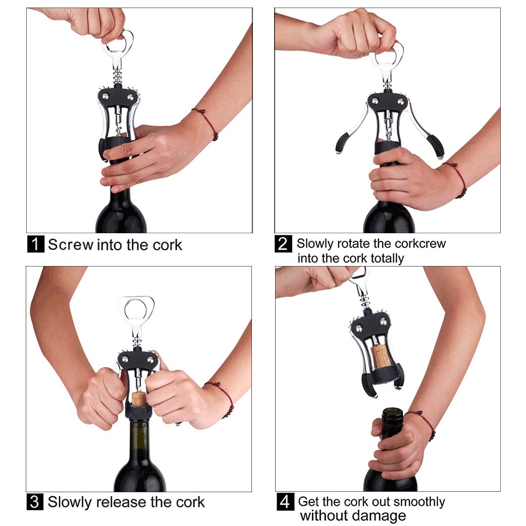 - Foho Wine Opener | Multifunctional Wing Corkscrew | Wine Bottle Opener -
