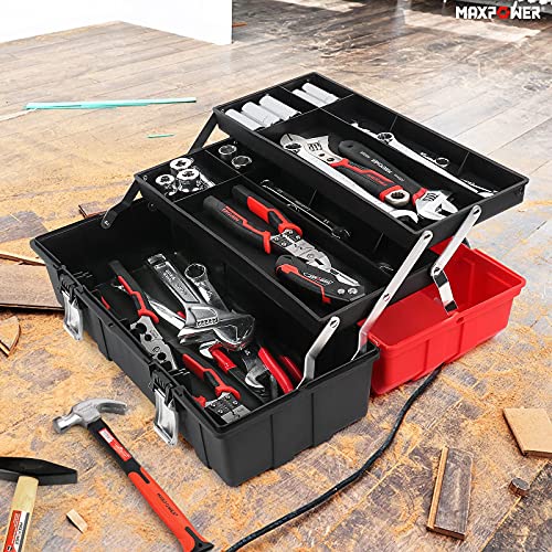 - Tool Box 17-Inch | MAXPOWER Lightweight Cantilever Tool Box | Organiser-