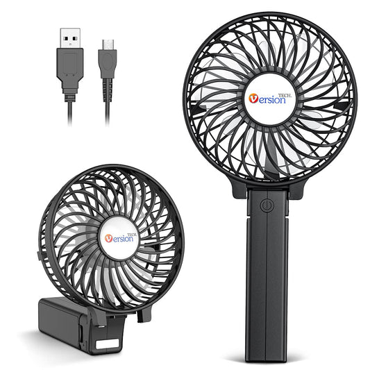 - VersionTech Hand Held Fan,Portable Handheld USB Rechargeable Fans with 3 Speeds -