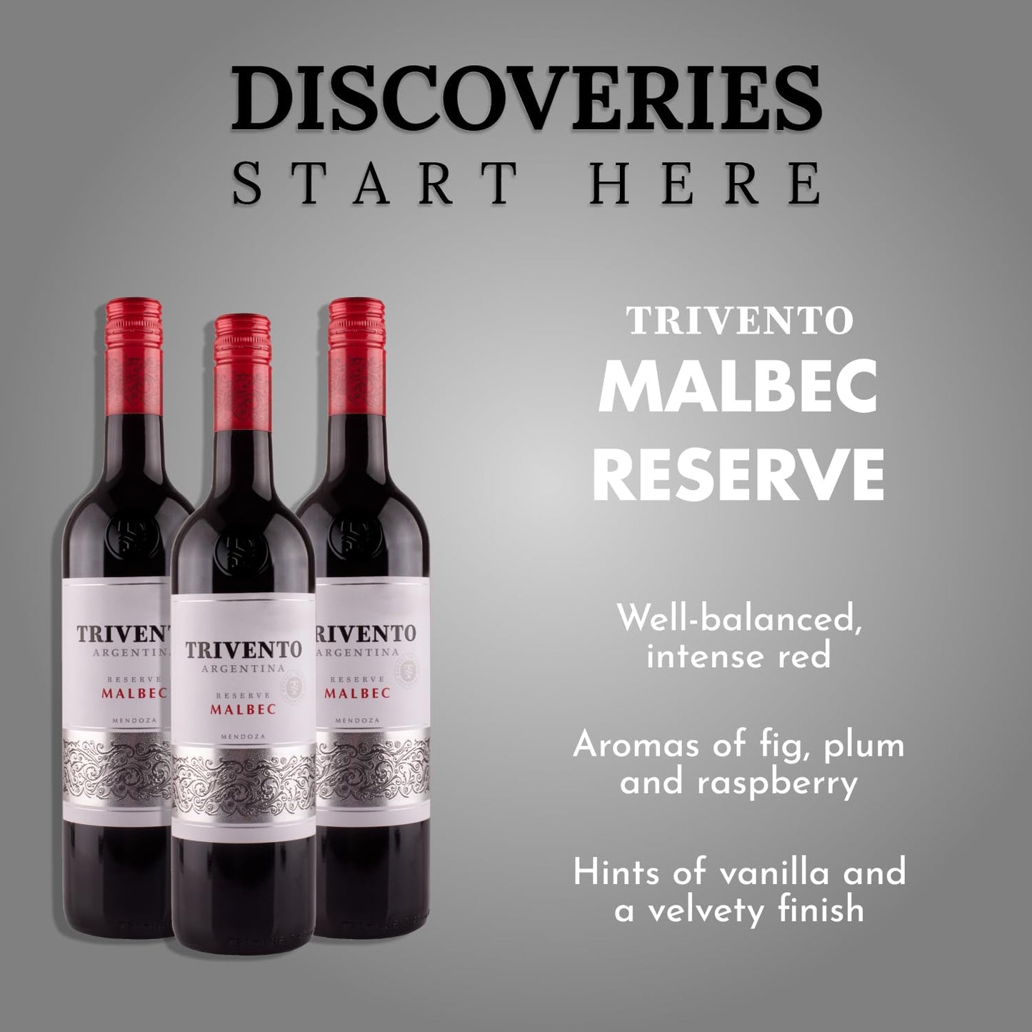 - Trivento | Reserve Malbec Red Wine | Argentina | Sweet & Velvety, (6 x 75cl) -