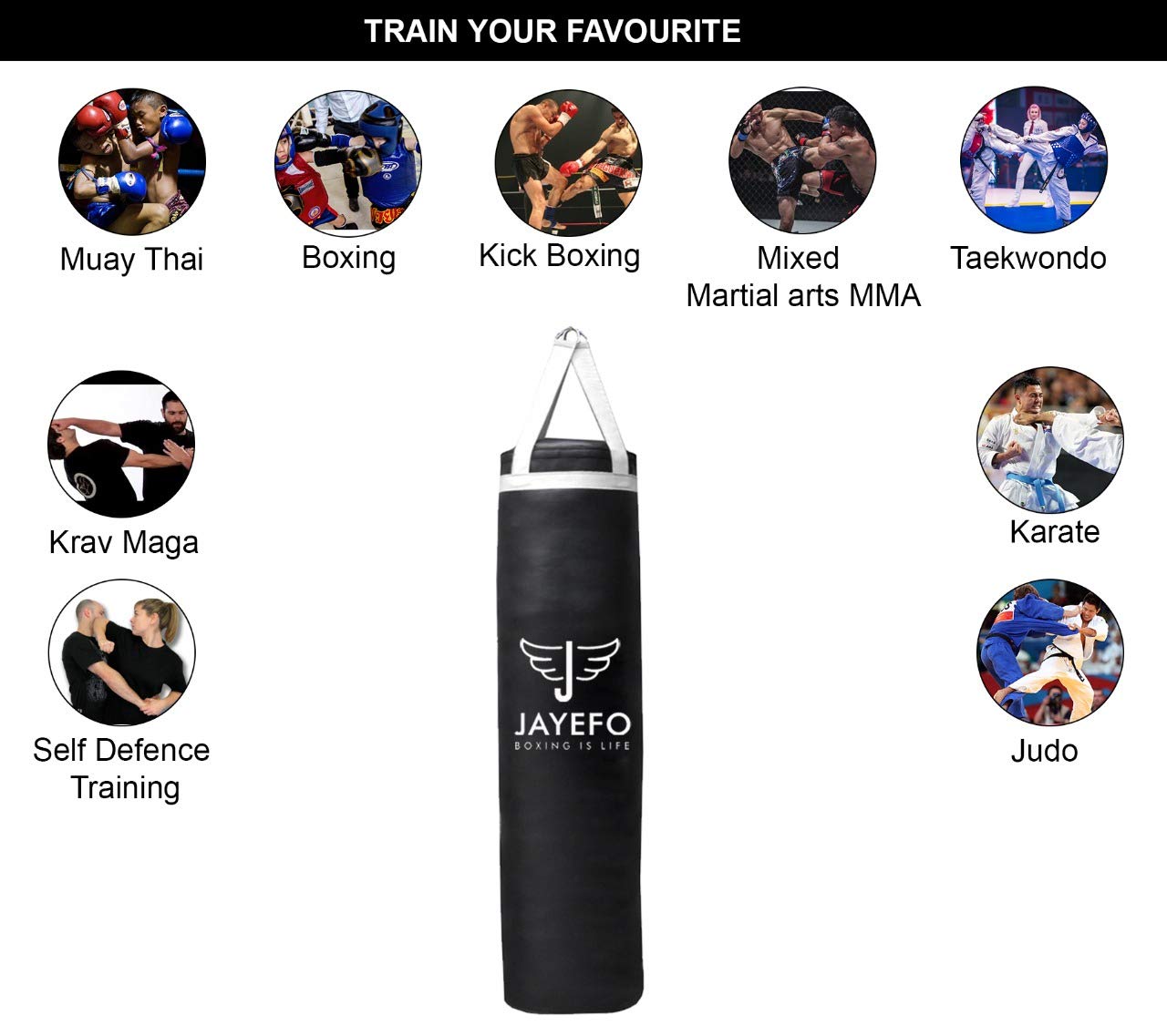 - Jayefo Punch Bag Boxing Training | Hanging Punching Bag | Boxing Bag Bracket for Training at Home & Gym -