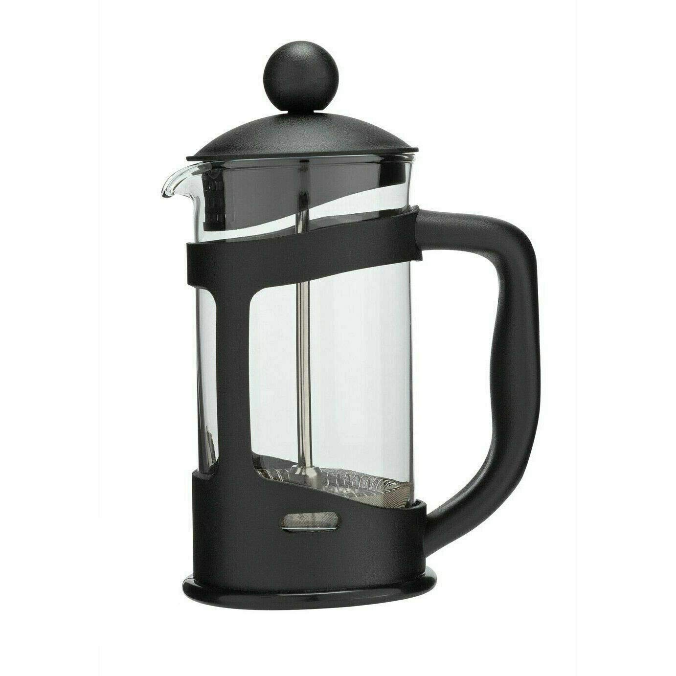 - GLOW Classic Continental 350ml Black Cafetière | Glass Pot & Plunger Filter For Ground Beans -