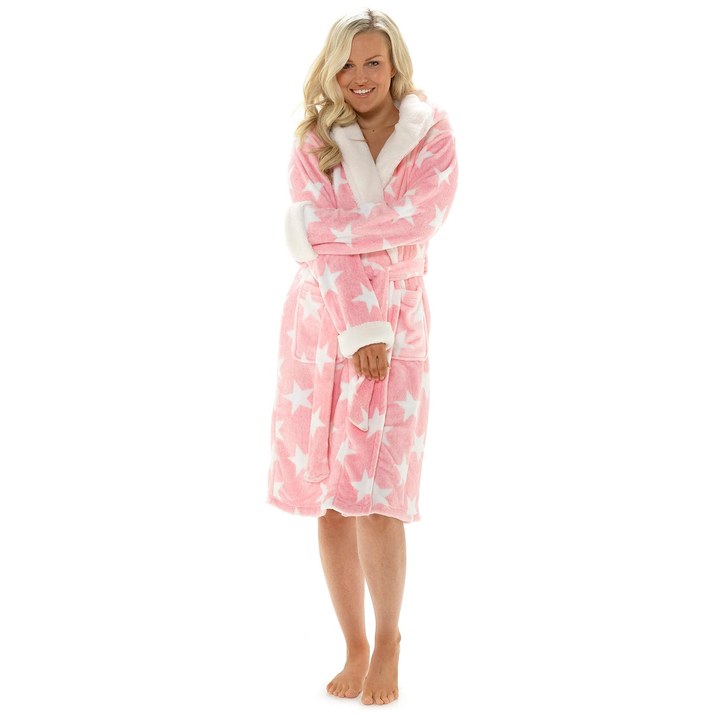 - Habigail Ladies Luxury Hooded Dressing Gown | Super Soft Robe -