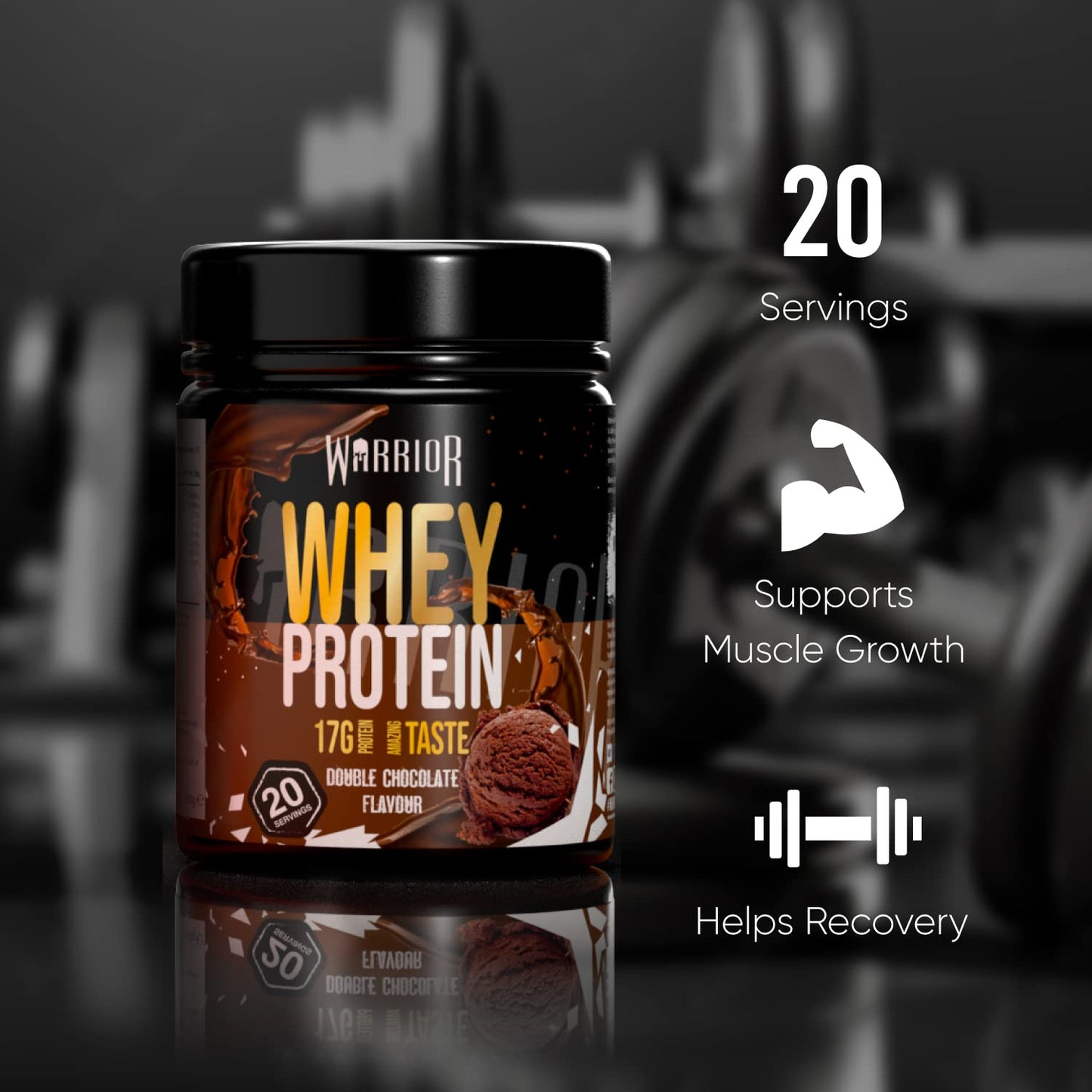 - Warrior Whey Protein Powder – Up to 17g* of Protein Per Scoop