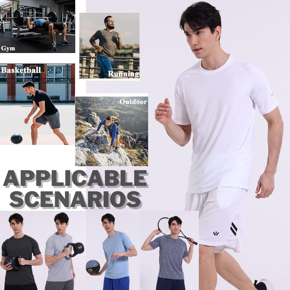 - Fovdtaa 5 Pack | Mens Short Sleeve Crew Neck Gym T Shirt -