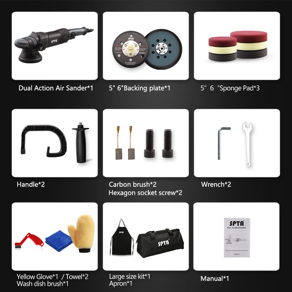 - SPTA 5inch 780W | Dual Action Polisher | Orbit 15mm Auto Polisher -