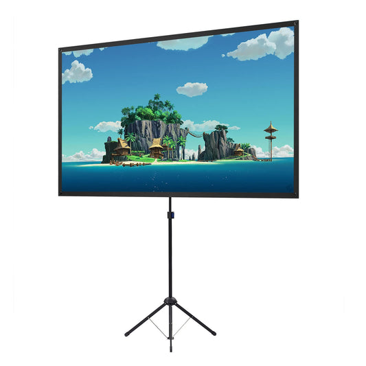 - Projector Screen with Stand | Outdoor Projector Screen | 100 Inch | 16:9 and Tripod Stand -