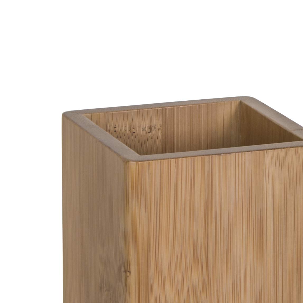- OSCO Bamboo Square Pen Pot | Wood Pencil Holder | Desk Tidy | Office Organiser -