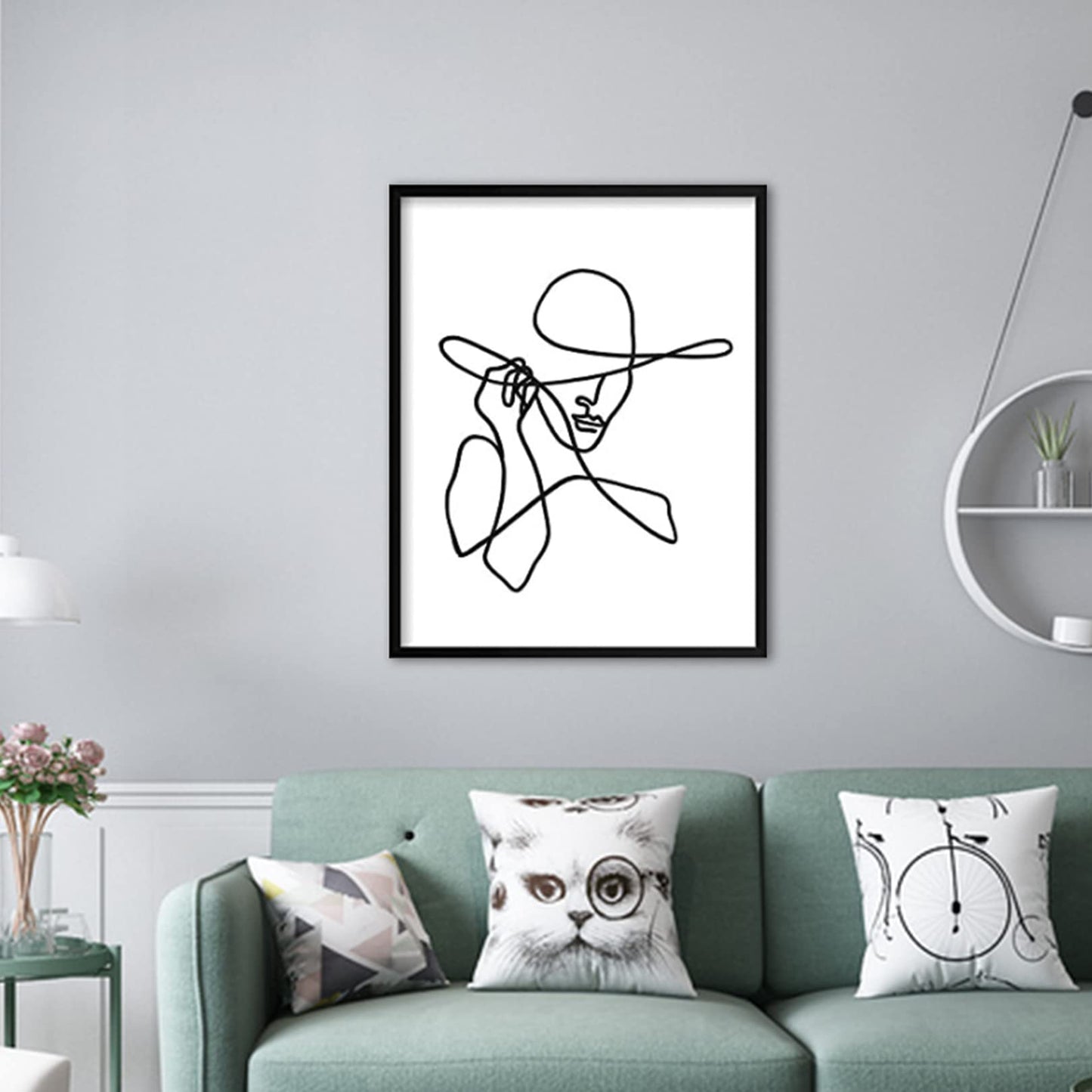 3 Pcs Poster Minimalist Line Art Prints Abstract Line Wall Artwork Art Poster Waterproof Black White Face Drawing Paintings Picture Hanging Kit for Bedroom Living Room, 8 x 10 Inch