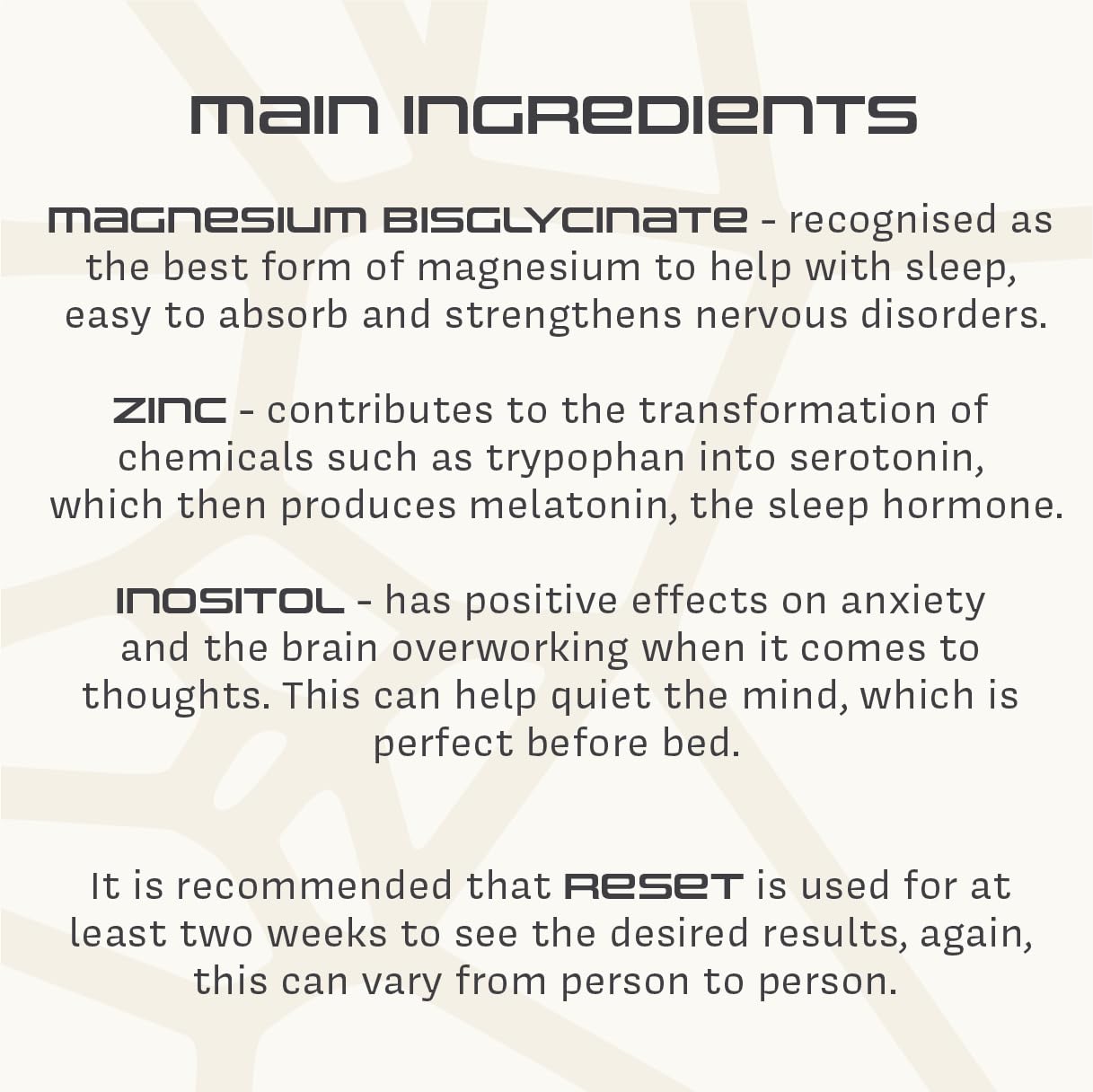 Cell Evolution Reset, Sleep Aid Supplement, Magnesium Bisglycinate, Inositol, Pantothenic Acid, Zinc and Vitamin B6, Sleep Supplements for Adults, Deep Sleep, Sleeping Tablets, 120 Capsules