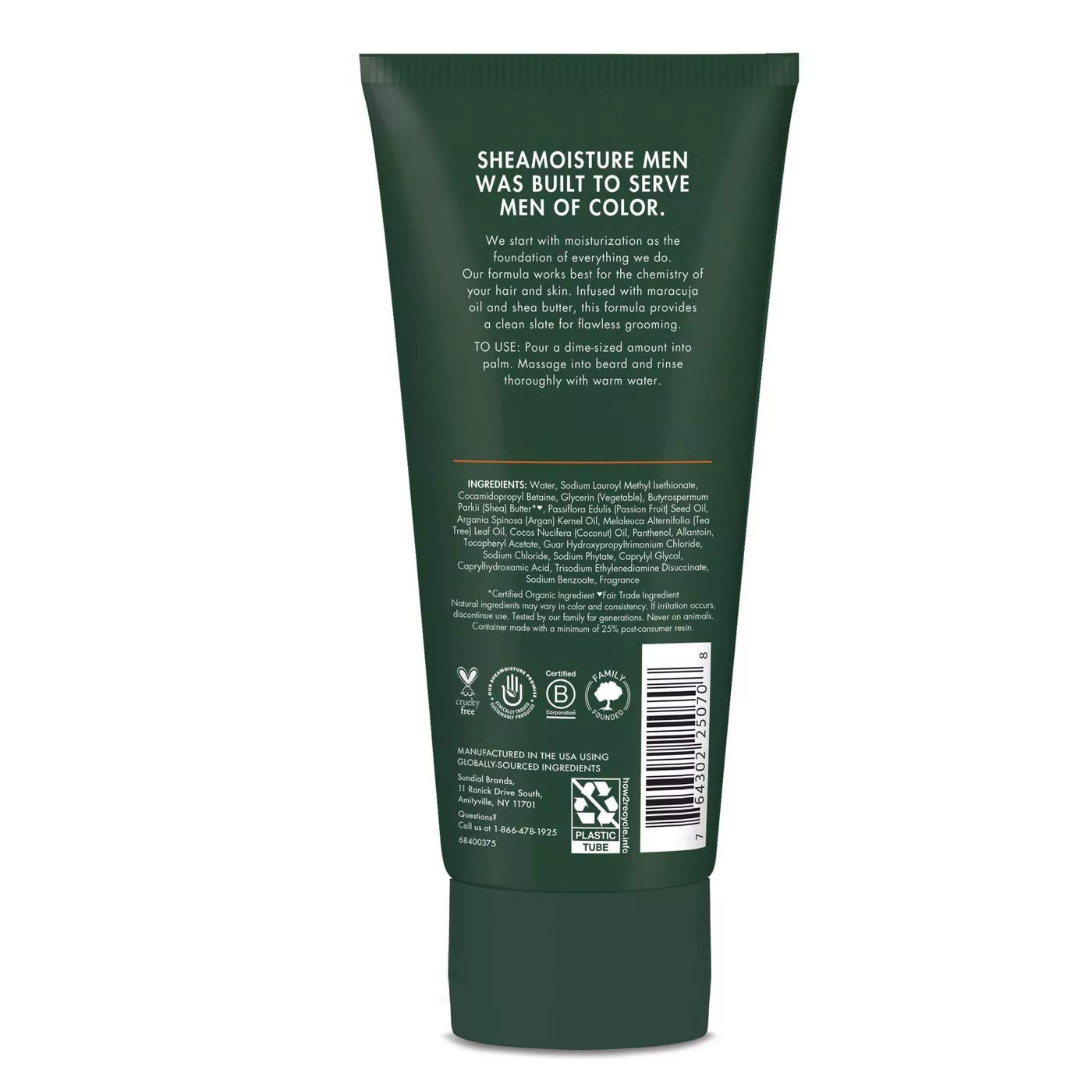 - Shea Moisture Mens Beard Wash | Premium All Natural ingredients | Maracuja Oil & Shea Butter | Deep Clean & Refresh Cleanser | 6 Ounce -