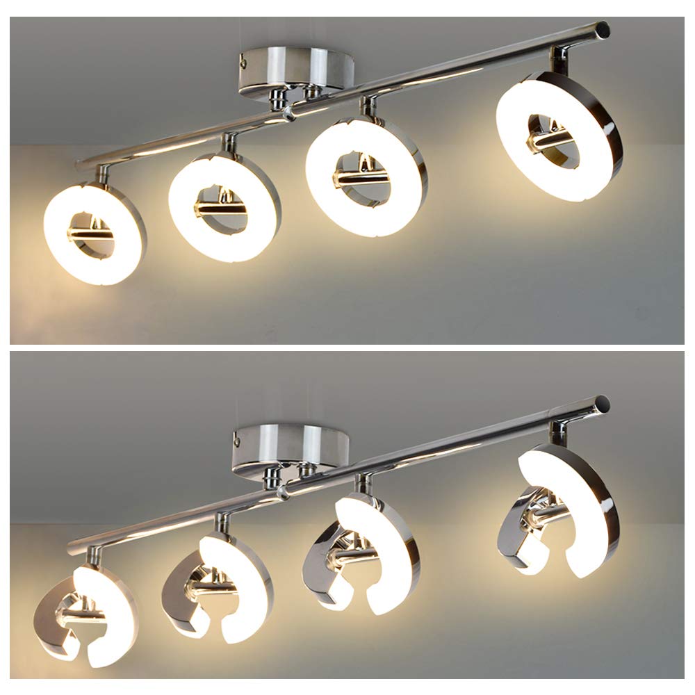 - PADMA LED Ceiling Light | Kitchen 4 Way Adjustable Flush Round Ceiling Lights -