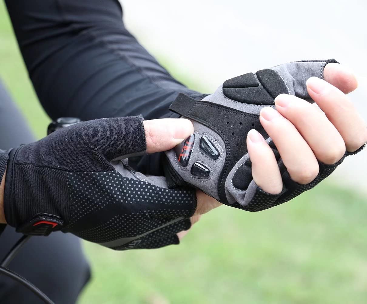 - ROTTO Cycling Gloves | Fingerless Bike Gloves | Mountain Bike | Road Bike | Padded Gel -