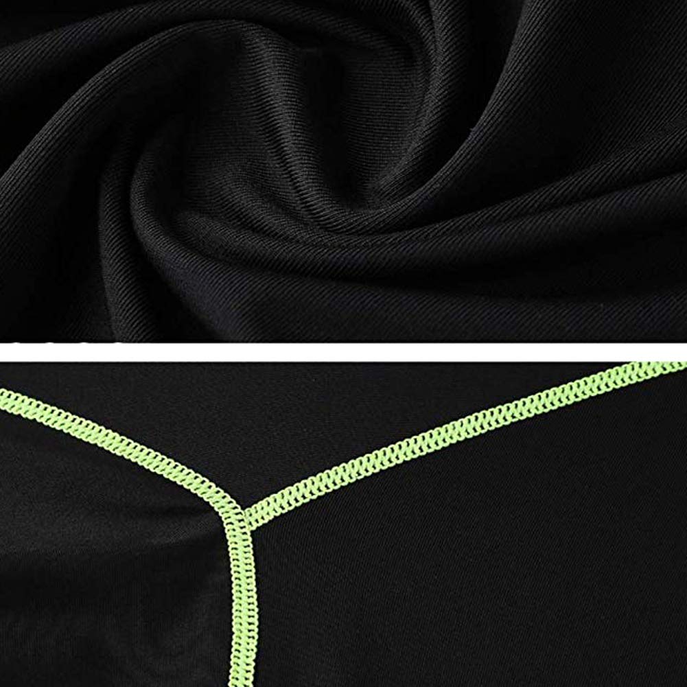 BUYKUD Men's Long Sleeve Base Layer Compression Athletic Underwear Shirt Tights Top & Bottom Set, L(69-71 inch,154-176lb), Black