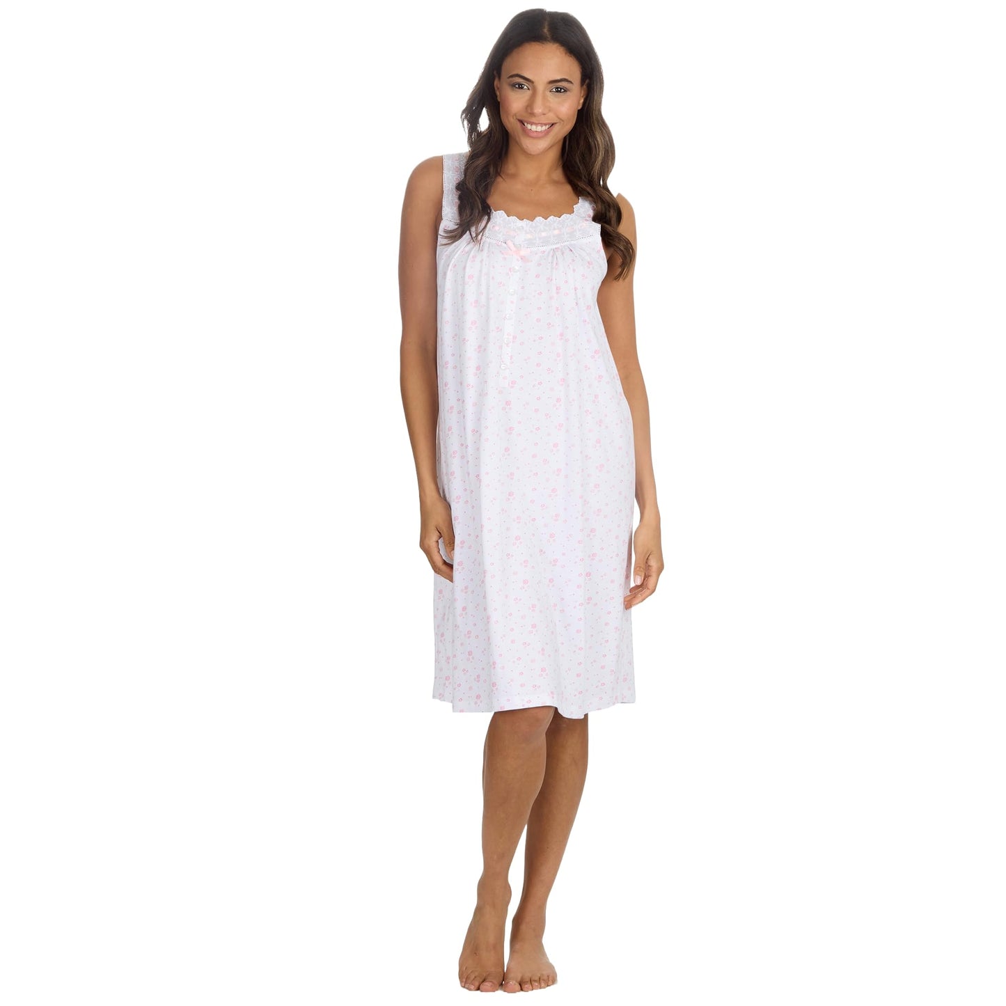 - INSIGNIA Womens Pack Of 2 Sleevless Pure Cotton Jersey Nightshirts Nighties -