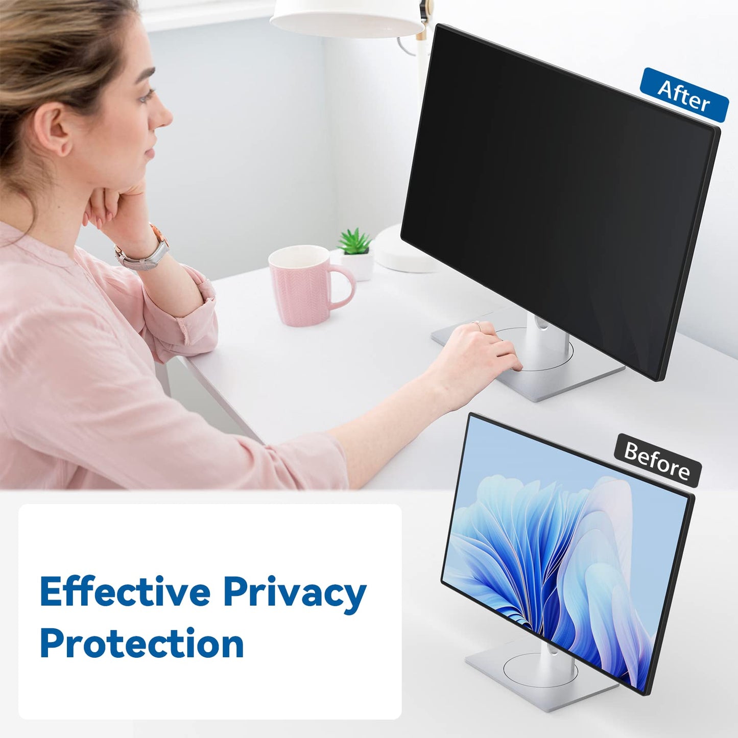 - IPROKKO 27 Inch Computer Privacy Screen Filter for Computer Monitor | 16:9 Aspect Ratio | Anti Blue Light Glare Removable 27 in Privacy Screen Protective Film -