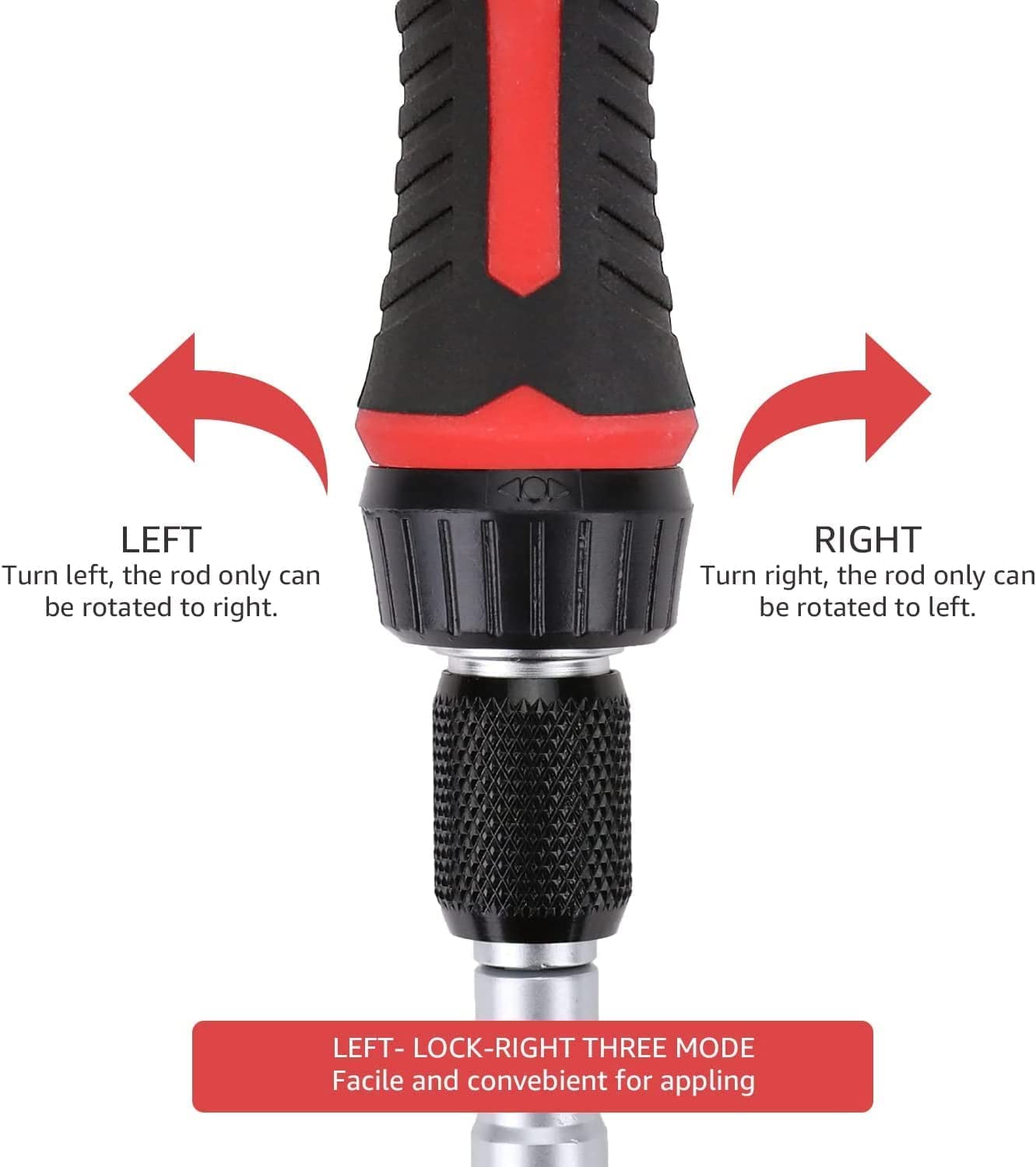 Amazon Basics 73-Piece Magnetic Ratcheting Wrench and Electronics Precision Screwdriver Set, Black, Red, Silver