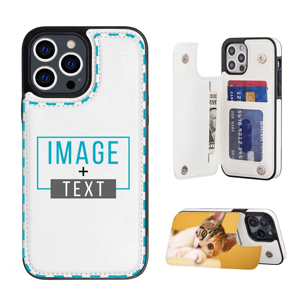 - YOOCUSTOM Personalised Custom Wallet Phone Case Cover for Apple iPhone 14 13 12 11 Pro Max Mini X XS XR SE 7 8 Plus, Customised PU Leather Flip Folio Cases Card Slot Holder Photo Picture (WBC-P1)