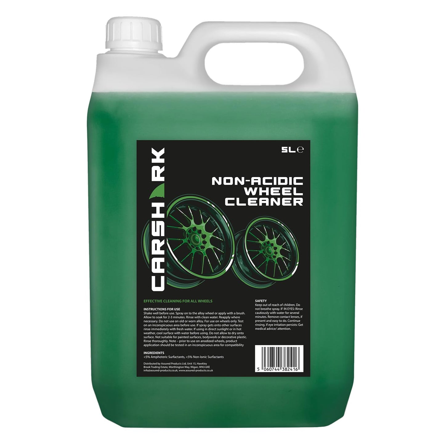 CARSHARK Non Acidic Wheel Cleaner 5 Litre with Long Hose Trigger, Heavy Duty Formula