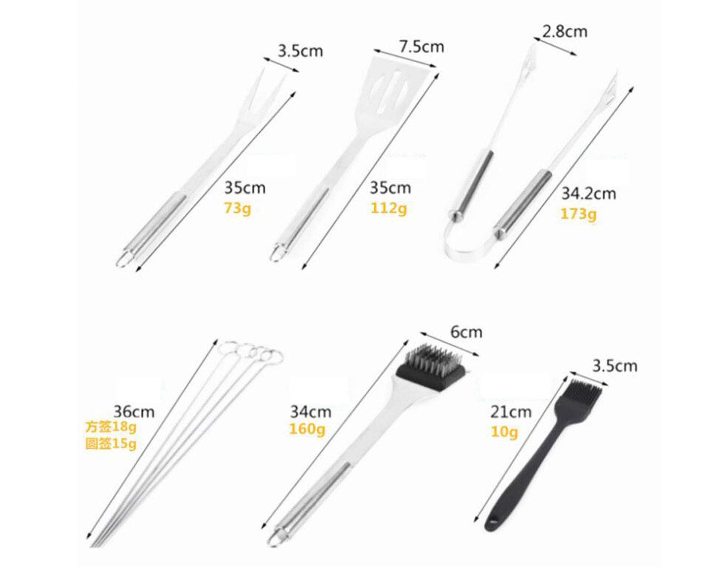 Coocnh 20pc Heavy Duty BBQ Grill Tool Set in Case - The Very Best Grill Gift on Birthday Wedding - Professional BBQ Accessories Set for Outdoor Cooking Camping Grilling Smoking