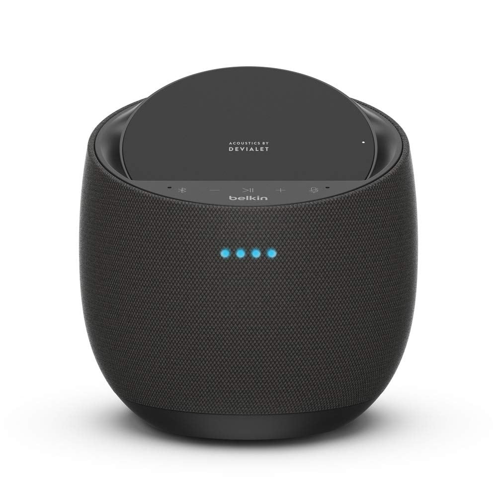 Belkin SoundForm Elite Hi-Fi Smart Speaker + Wireless (Voice-Controlled Bluetooth Speaker, Amazon Charger Alexa Speaker, Sound Technology by Devialet, AirPlay2 Enabled) - Black