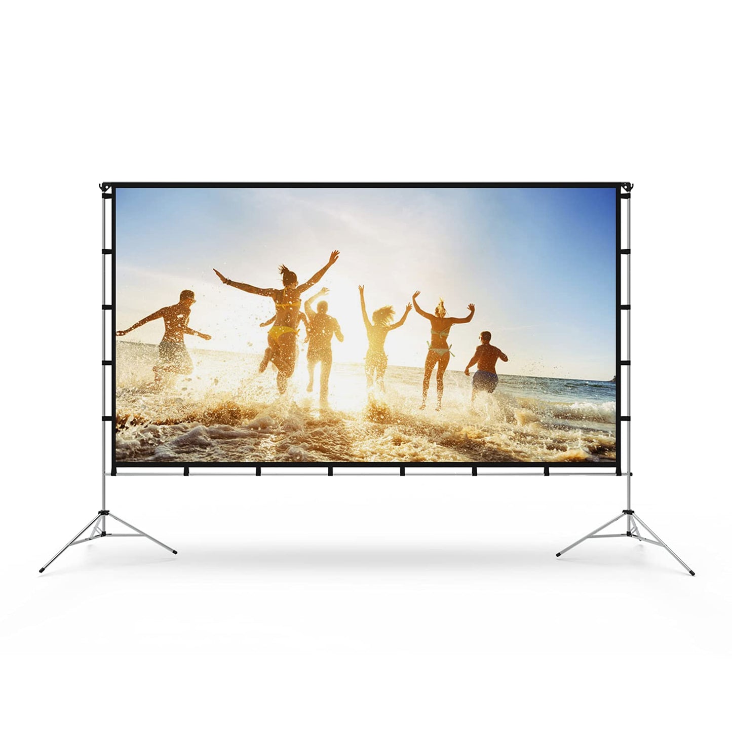 120 inch Projector Screen with Stand, Vamvo Outdoor Indoor Projector Screen 16:9 4K Full HD for Home Theatre Office Presentation, Portable Projector Screen Winkle-Free with Carrying Bag
