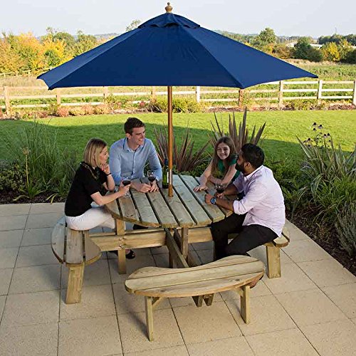 BrackenStyle Aberdeen Picnic Table – Durable Heavy Duty Round Pub Table – Suitable for 8 People 2.15M Diameter