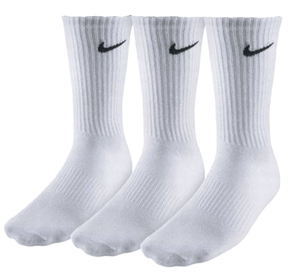 - Mens NIKE | 3 Pair Pack | White Cotton Cushioned Sport Socks -