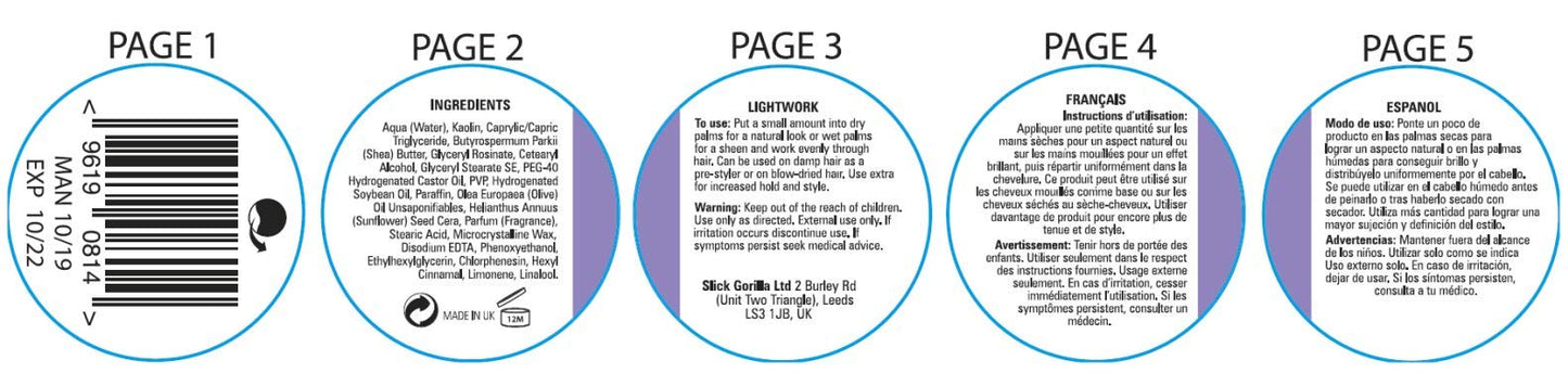 - Slick Gorilla | Lightwork Hair Styling Clay | 70g -