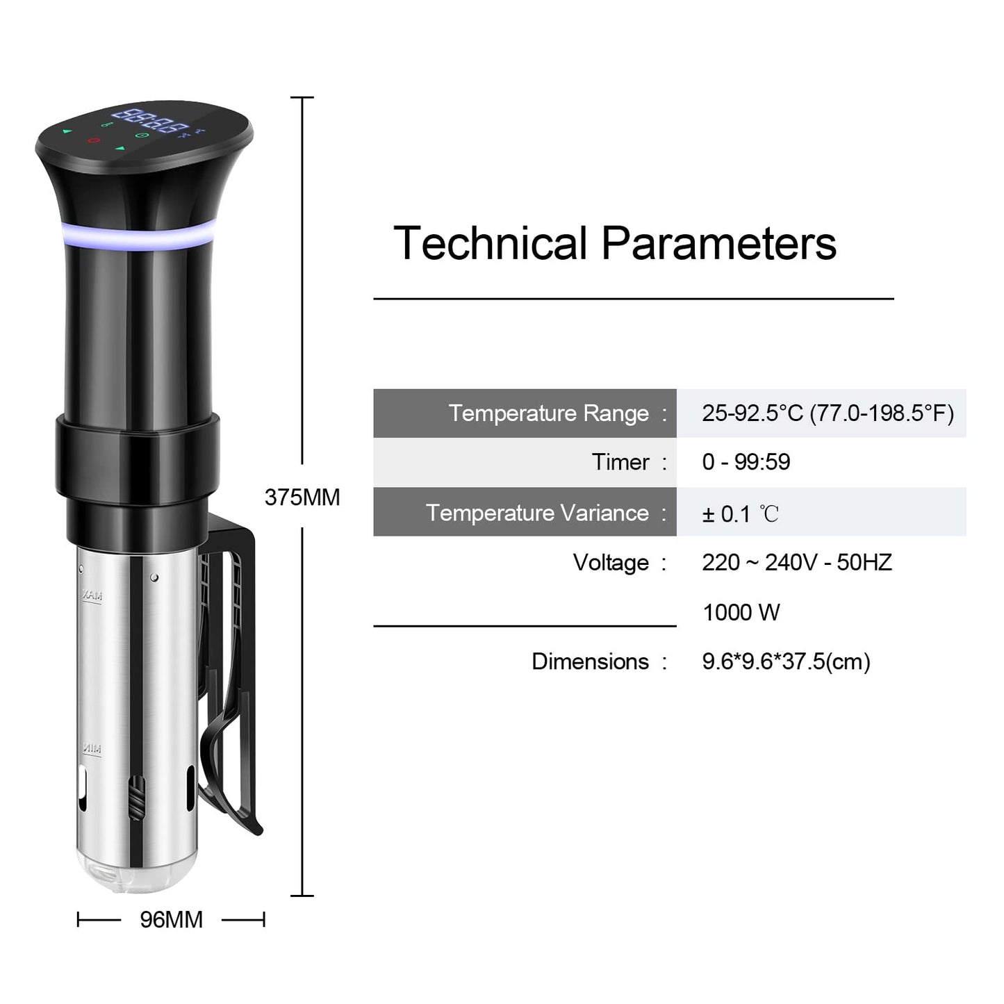 - Sous Vide Cooker | 1000W Sous Vide Precision Cooker | Immersion Circulator Sous Vide Machine -