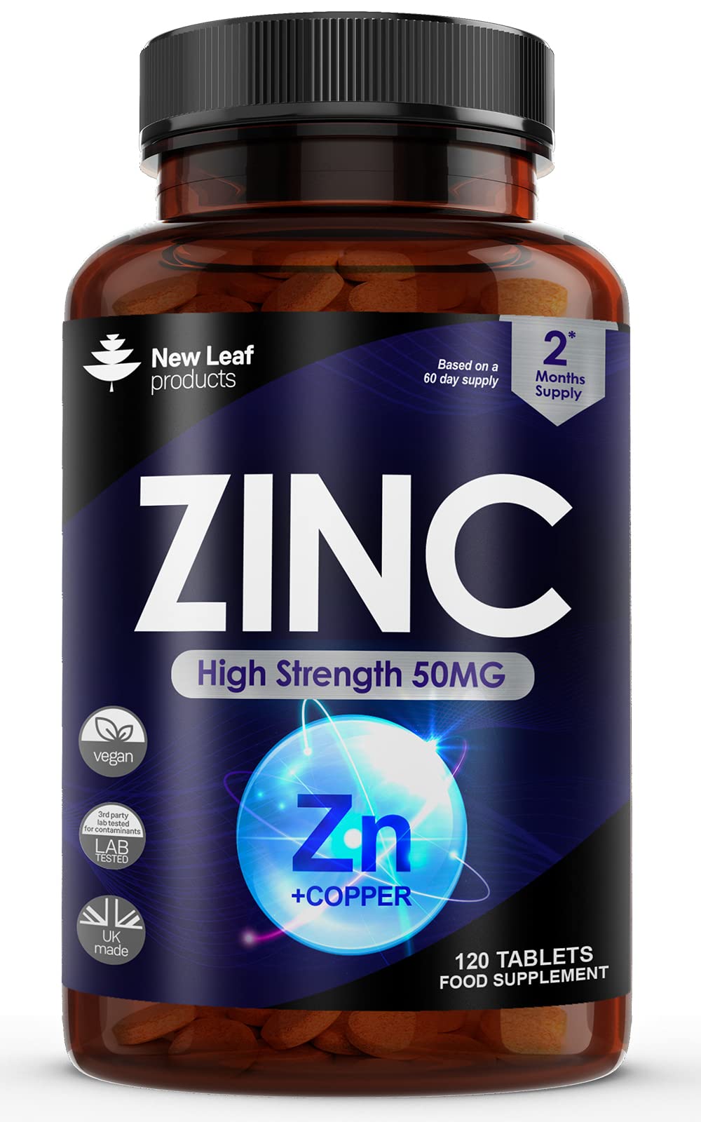 - Zinc 50mg High Strength - Zinc Tablets with Copper