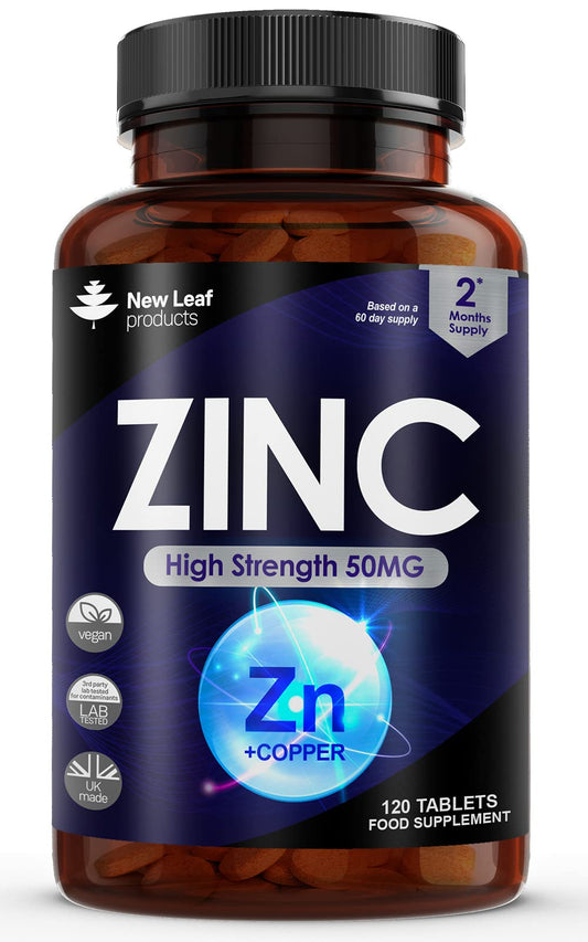- Zinc 50mg High Strength - Zinc Tablets with Copper
