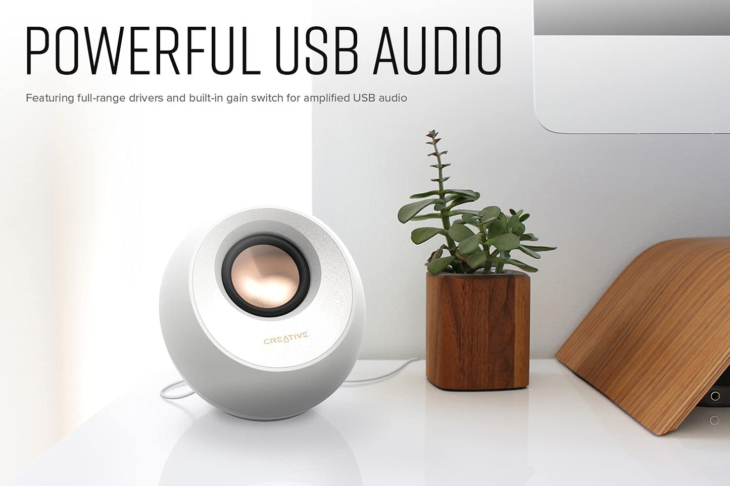CREATIVE Pebble V3 Minimalistic 2.0 USB-C Desktop Speakers with USB Audio, Clear Dialog Enhancement, Bluetooth 5.0, 8W RMS with 16W Peak Power, USB-A Converter Included (Black)