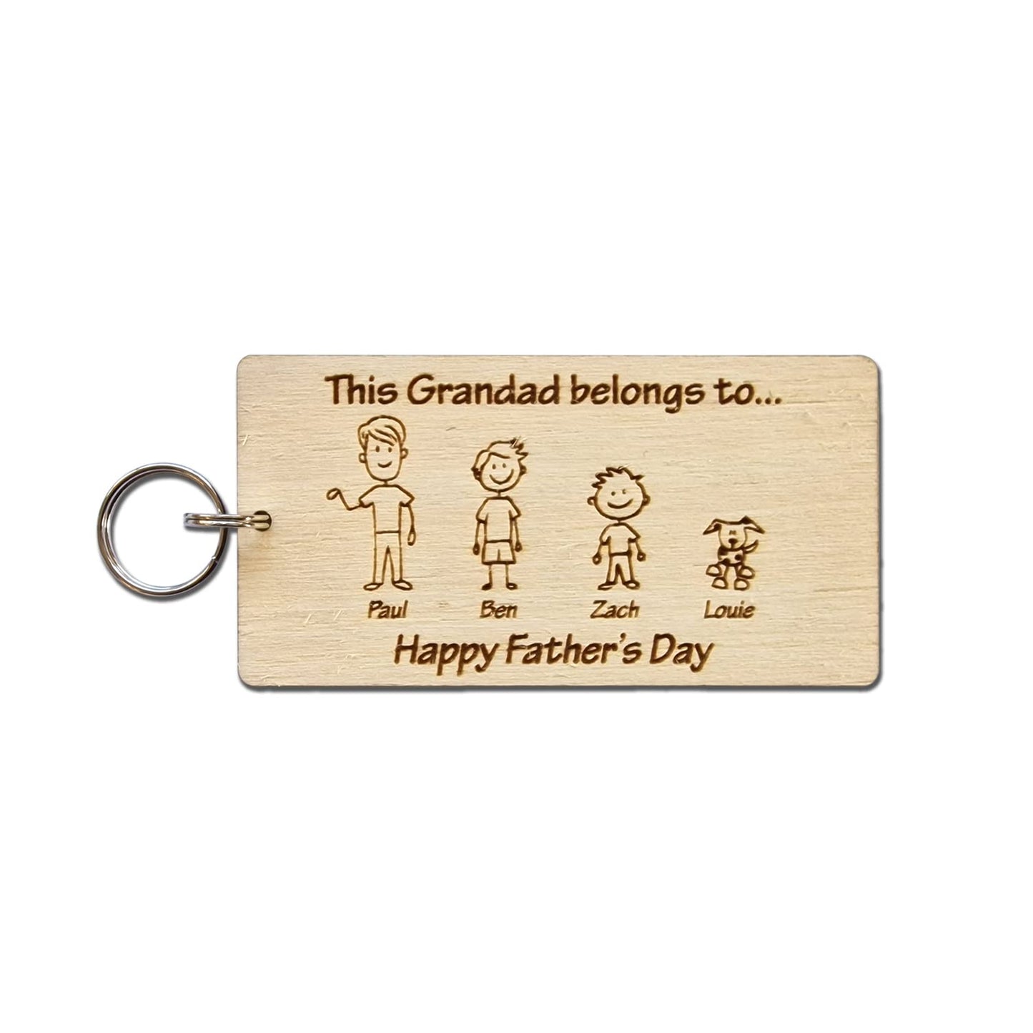 - Mooseys Personalised Fathers Day Gift | Engraved Wooden Keyring -