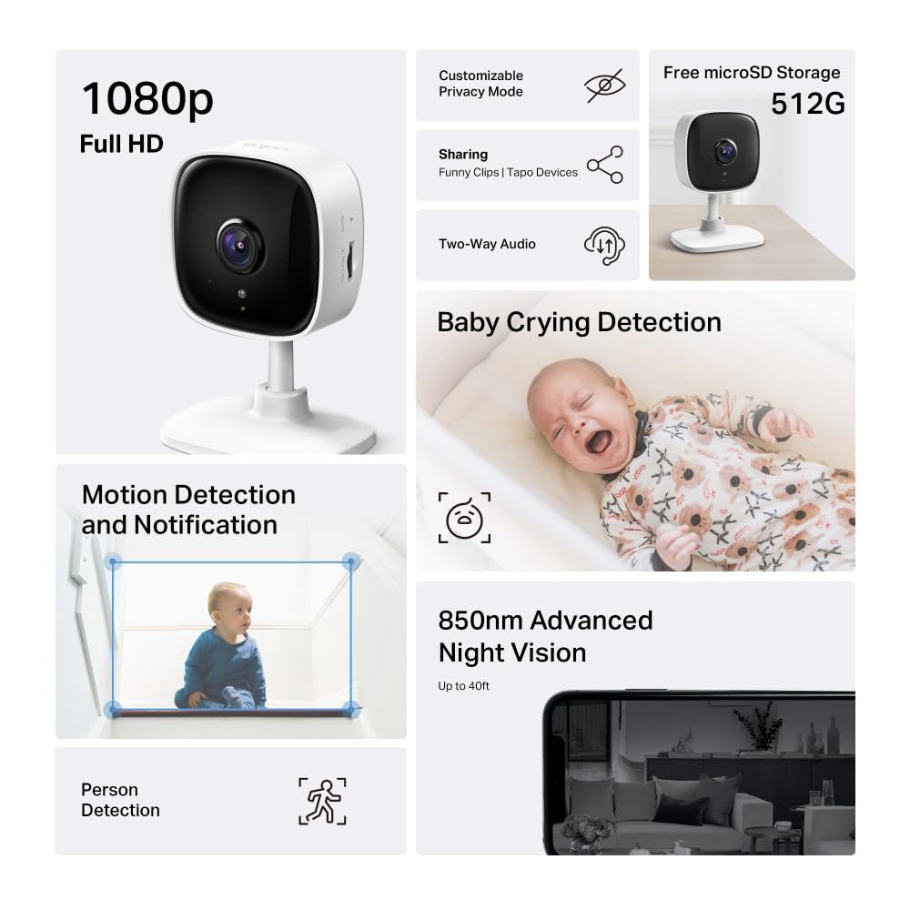 - Tapo Mini Smart Security Camera | Indoor CCTV | Works with Alexa & Google Home -