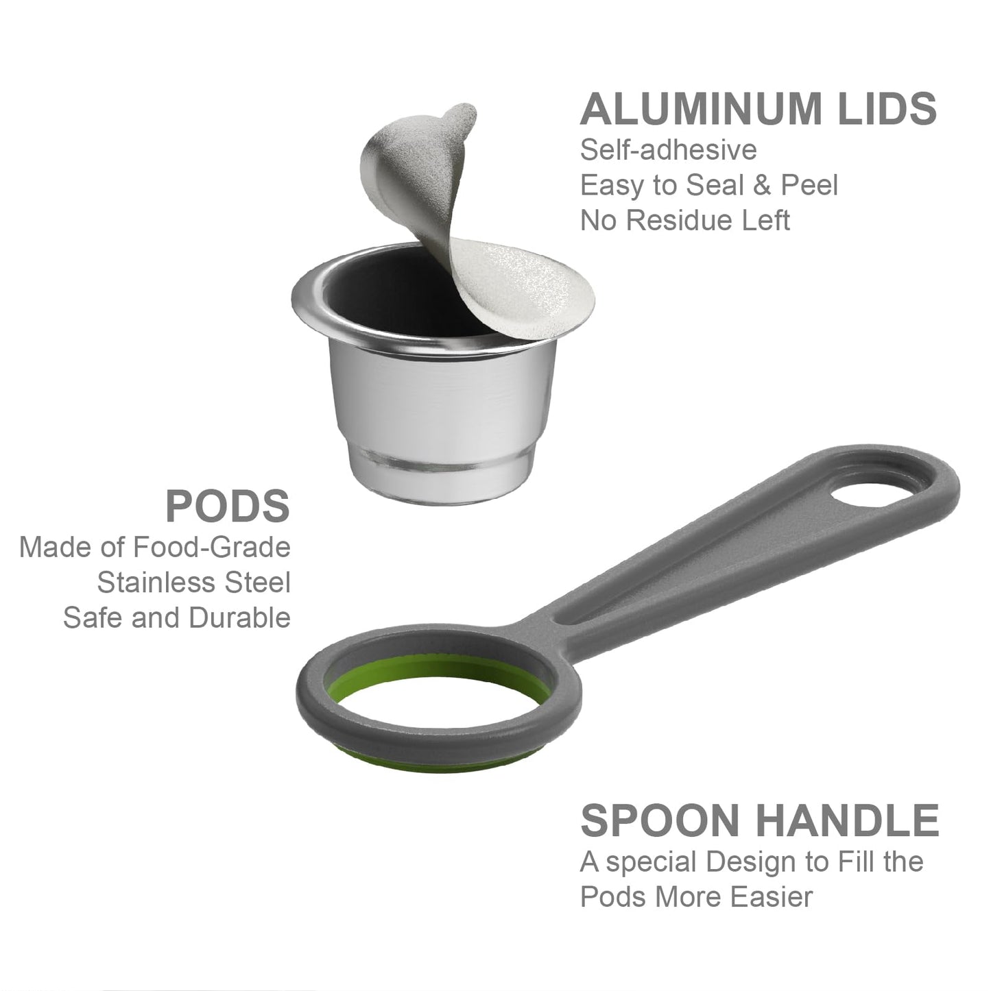 - Triplot 10pcs Reusable Capsules for Nespresso OriginalLine | Refillable Coffee Pods for Nespresso OriginalLine Machine (10pods+300Lids) -