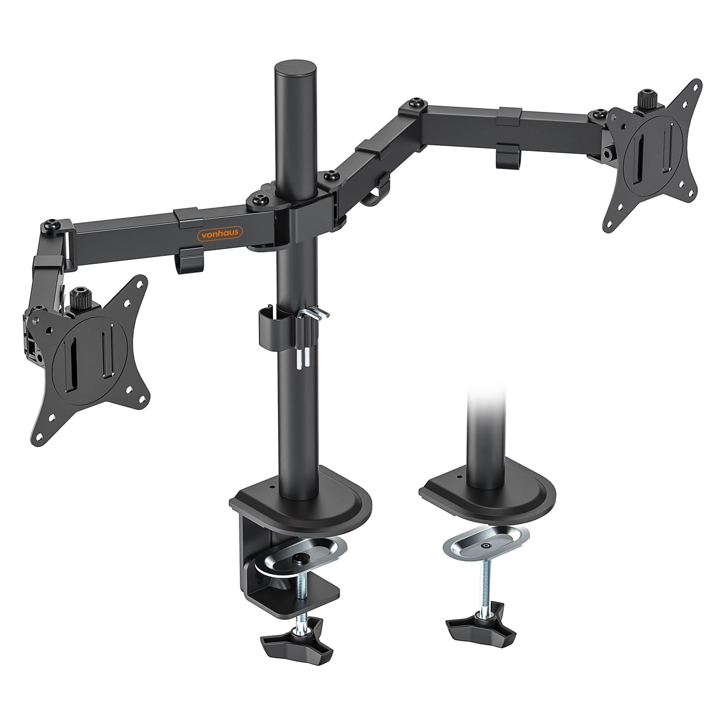 - VonHaus Dual Monitor Stand for 13-32" Screens, Twin Monitor Mount with Desk Clamp