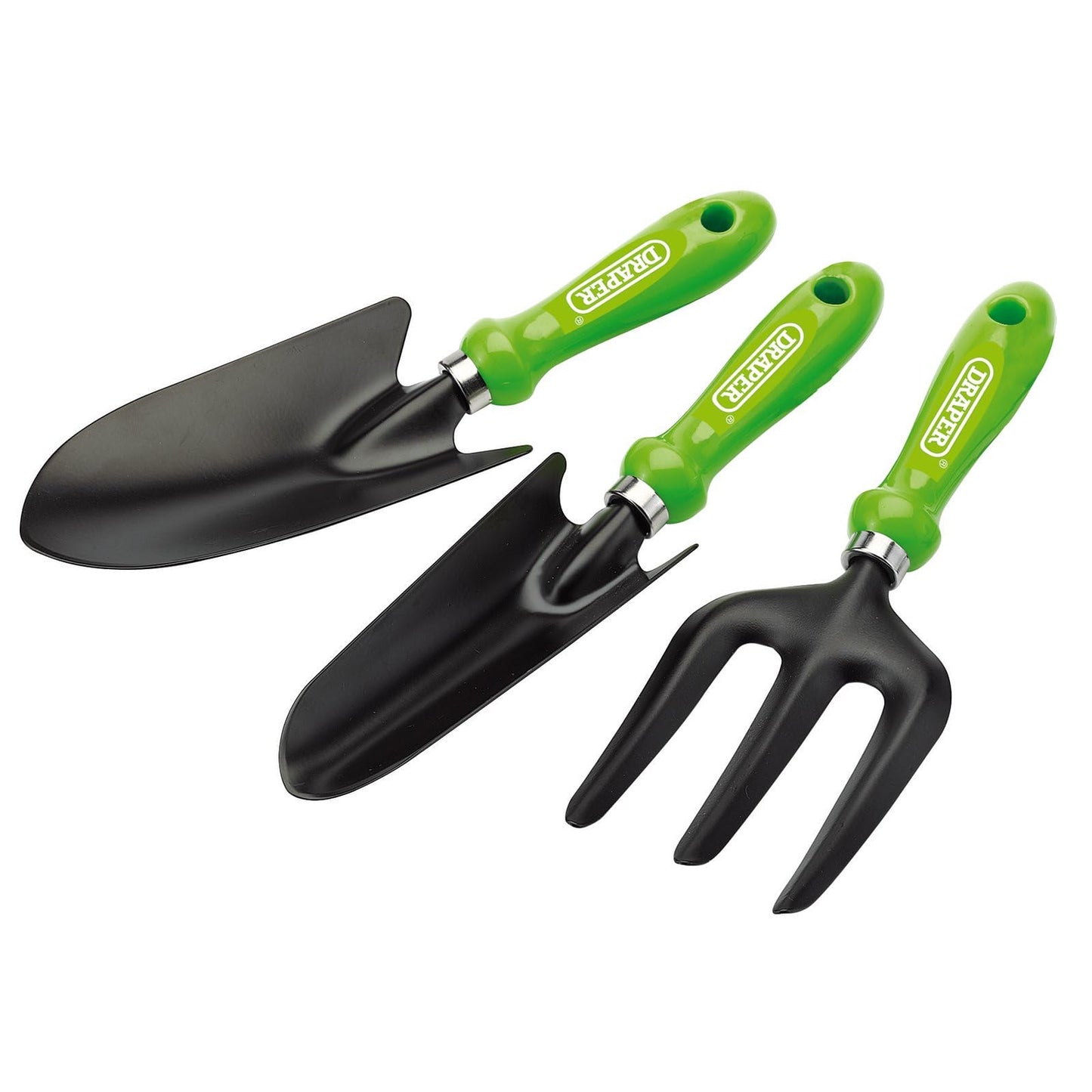 - Draper 3 Piece Carbon Steel Hand Tools Set | Garden Fork, Trowel and Transplanting Trowel | 83972 -