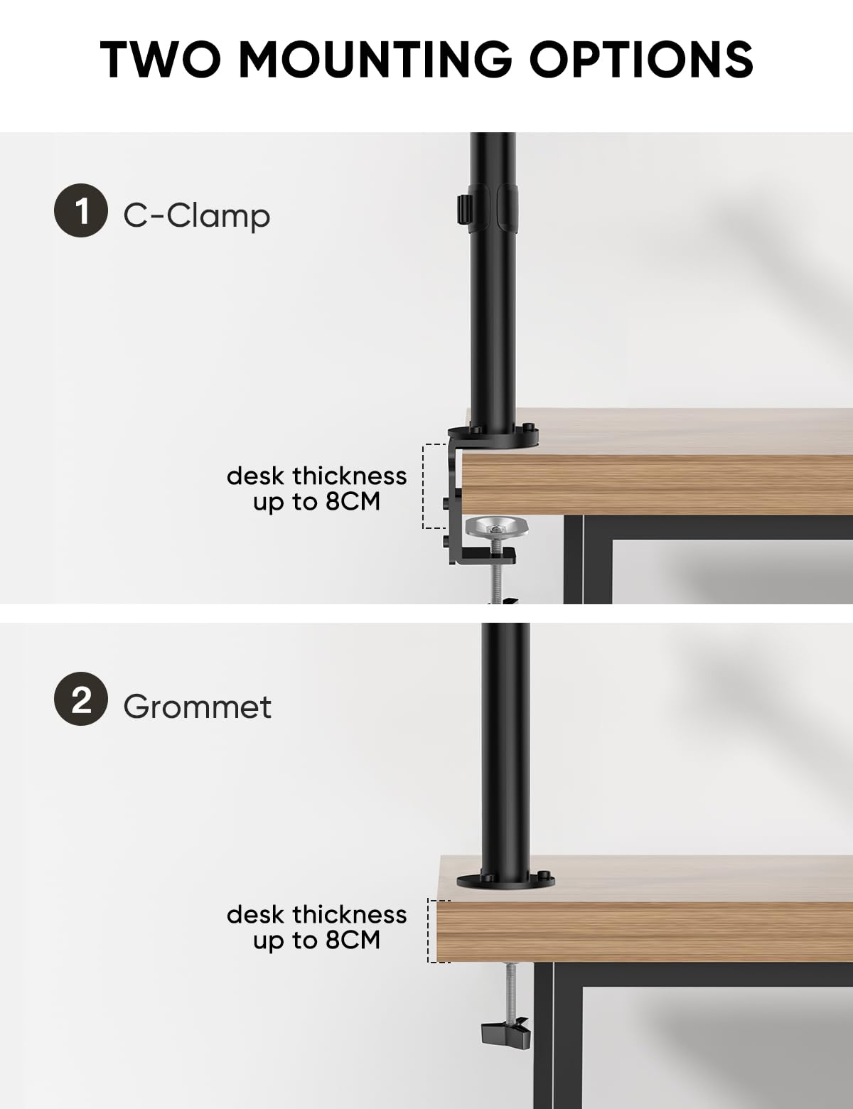- FORGING MOUNT Ergonomic Dual Monitor Stand for 13-32 inch LCD LED PC Screens for Desks Monitor Stand Arm | Height Adjustable Arm Bracket Tilt 90° Swivel 180° Rotate 360° | VESA 75/100 -