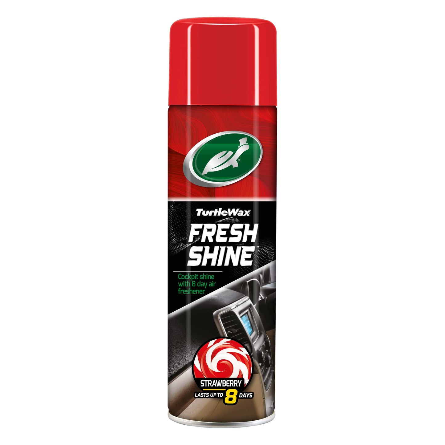 - Turtle Wax Fresh Shine - Interior Plastic & Dashboard Cleaner | with Air Freshener Strawberry Scent | 500ml -