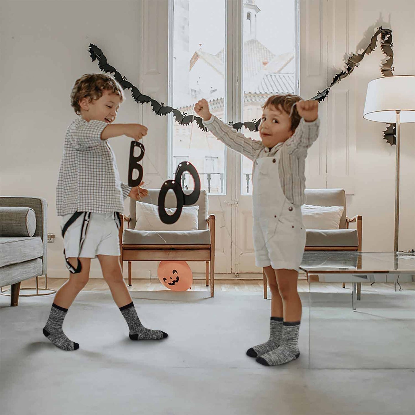 - GENTABY Boys Thick Socks | Kids Winter Thermal Socks | Striped Walking Warm Boot Cosy Hiking Socks -