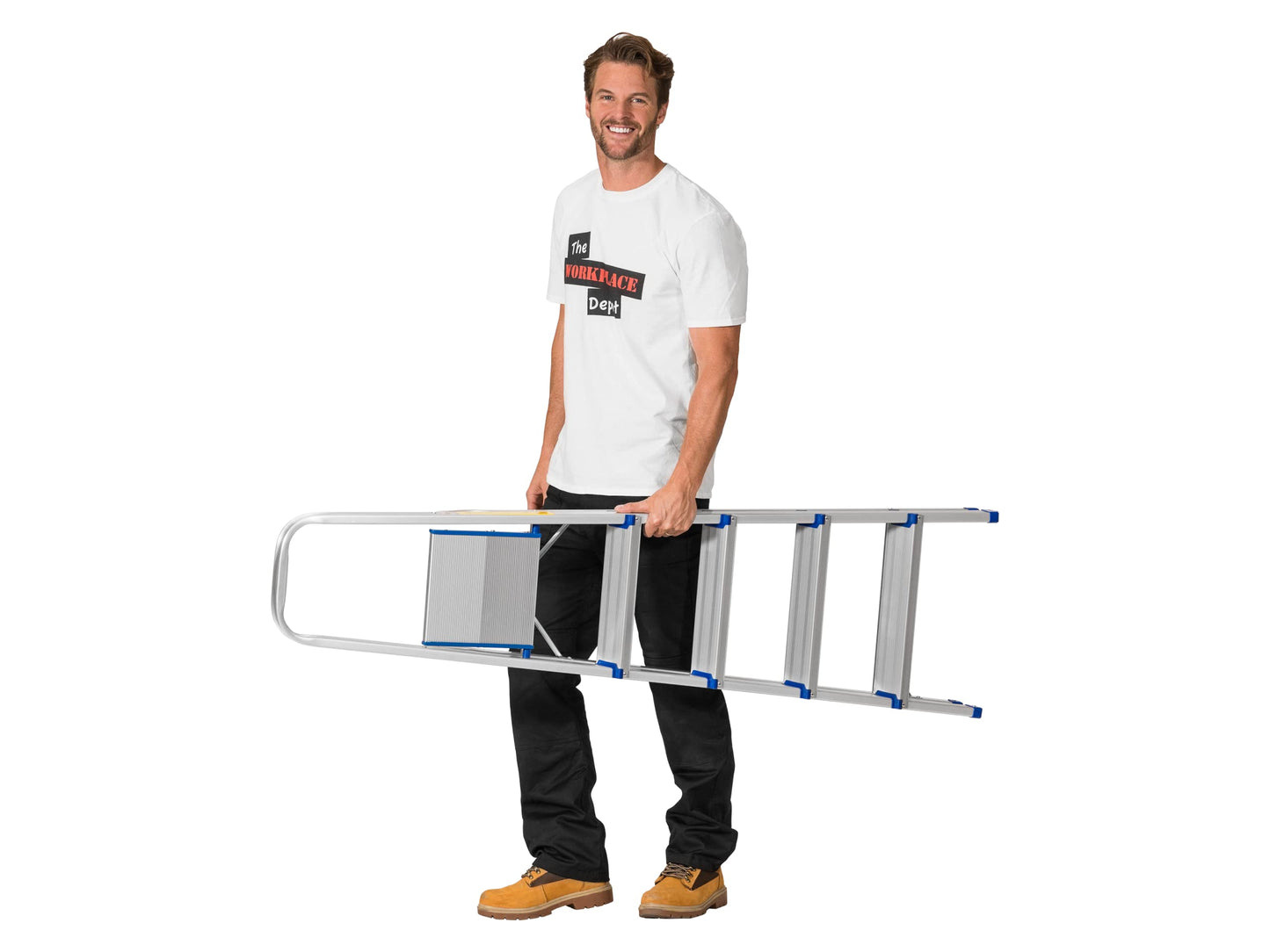 Aluminium Step Ladder, Lightweight Portable, Heavy Duty 3 or 4 or 5 Tread Folding Ladder (5 Tread)