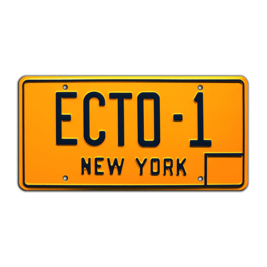 - Ghostbusters | ECTO-1 | Metal Stamped License Plate -