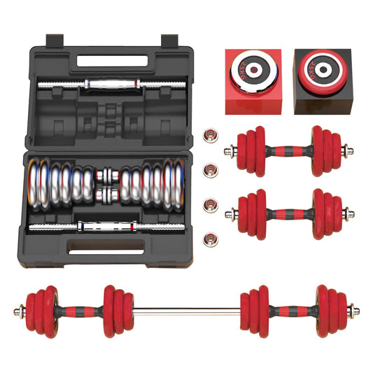 - HAKENO Adjustable Weights | Dumbbell Barbell Set | Anti-Slip Metal Handle | 3-in-1 Cast Iron Dumbbells Set -