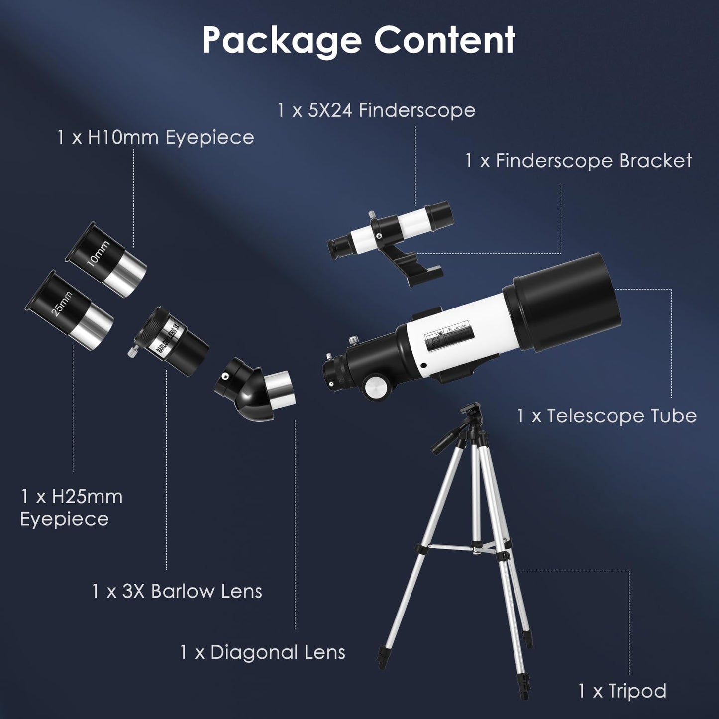 - Smautop Telescope for Kids Beginners Adult | Astronomical Refractor Telescope -