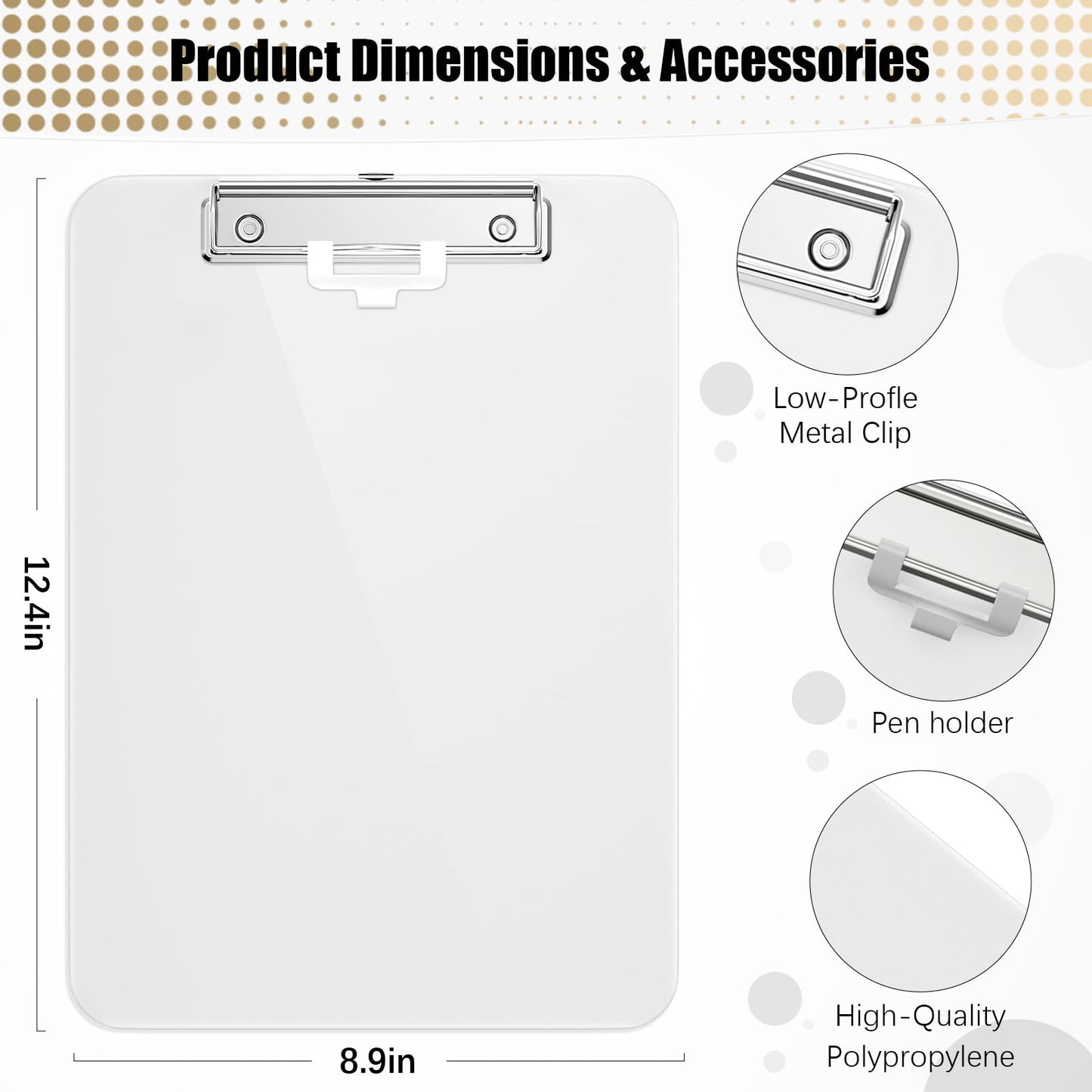 - Hnogri Plastic Clipboard | White Clipboard Standard A4 Letter Size Clipboards -