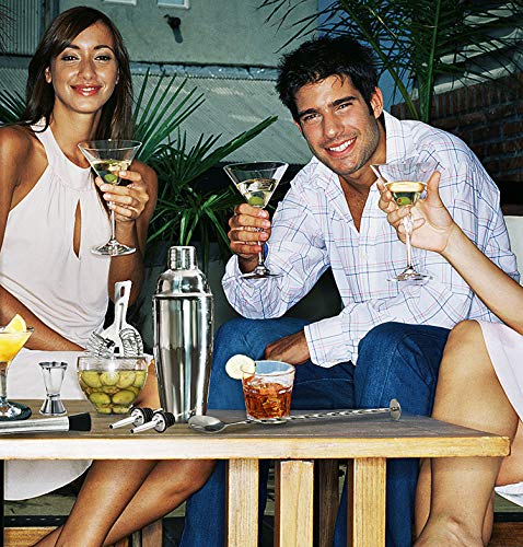 Cocktail Shakers Set,7 Pieces Cocktail Making Kit,Cocktail Shaker Set 750ml Stainless Steel Bar Tool Set Bartender Kit with Double Jigger,Muddler,Strainer,Pourers,Mixing Spoon