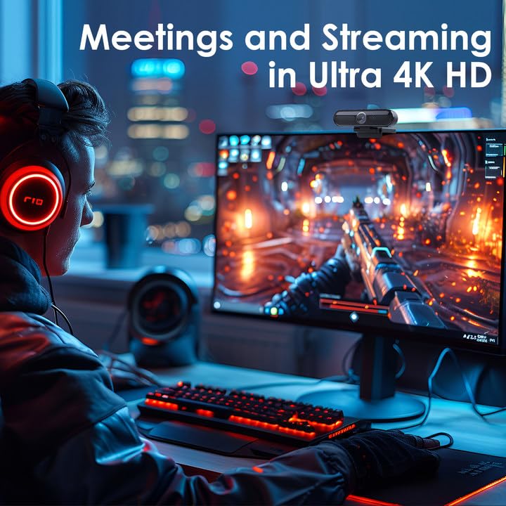 - VIZOLINK W4DS HD Webcam for PC, 1080P 60fps FHD Webcam with Microphone -