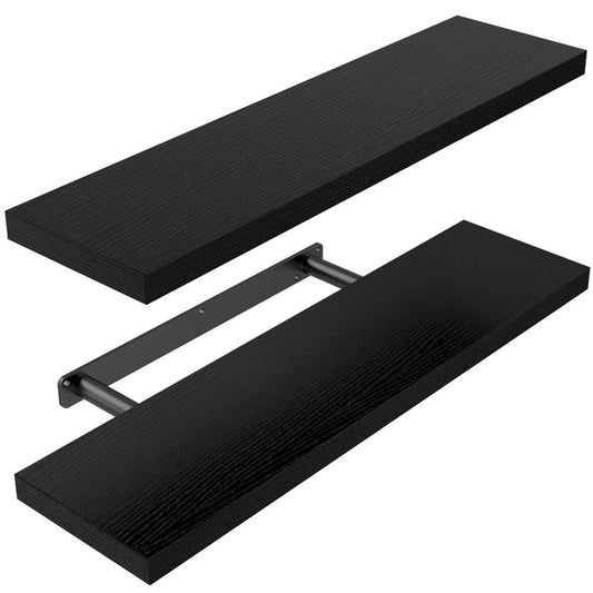 - STOREMIC Floating Shelves | Black Shelves | 60cm | Set of 2 Shelves Easy to Install -